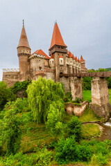 Gothic-Renaissance Corvin Castle ( Hunyadi Castle ). Hunedoara, Transylvania,  Romania