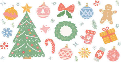 Merry Christmas &ndash; Ornaments & Decorations Illustration&rdquo;