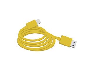 Flat Connector USB Cable Illustration
