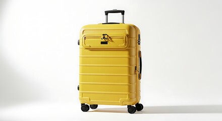 Yellow Suitcase Ready for Travel Adventures and Stylish Journeys