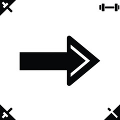 Arrow vector graphic right direction icon next sign black and white image eps silhouette