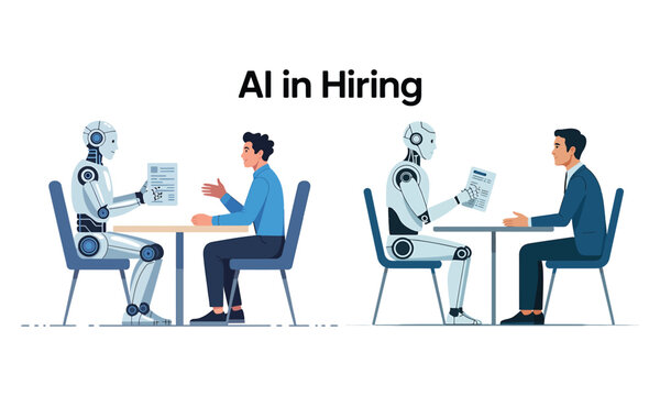 Ai in hiring robot and human job interviews