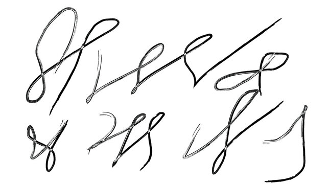 handwritten shorthand symbols in cursive style featuring abstract strokes and connected characters, ideal for linguistic research, calligraphy design, coded writing, and historical documentation