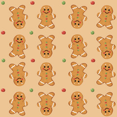 Fototapeta premium seamless pattern with gingerman cookies