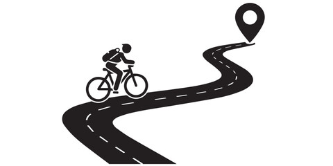 Journey on bicycle to destination Vector