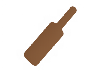 Cricket bat brown silhouette design on transparent background, sport equipment for hitting a ball in a game