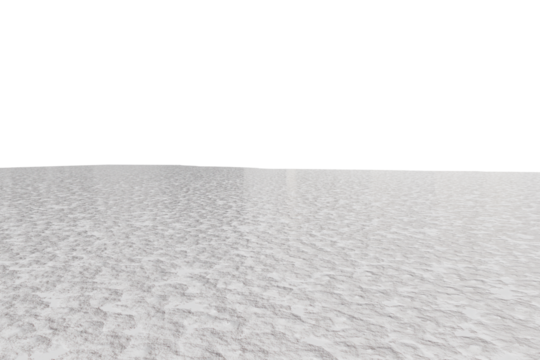 A stark horizon separates a isolated transparent above from a textured, light gray surface below, marked by a thin, broken white line with faint colorful specks