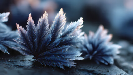 A Close Up Of Some Frosty Plants On The Ground