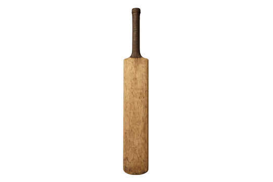 Vintage wooden cricket bat for sports and recreation, representing competition, equipment, and teamwork on transparent background - Powered by Adobe