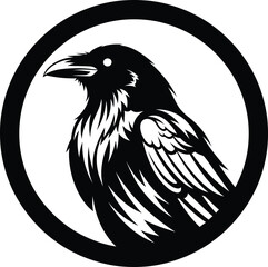 Obraz premium Black raven illustration vector graphic design bird crow logo symbol eps silhouette