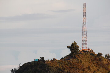 antenna tower in the mountain