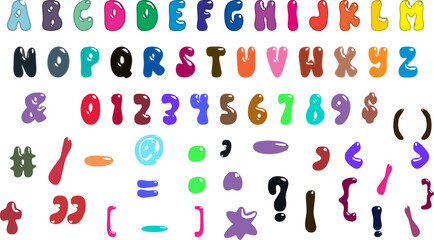 Alphabet with numbers special characters