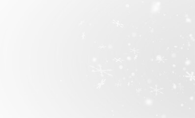 Winter PNG background with gentle snow and luminous snowflakes, frosty glow, cold shimmer and transparent seasonal overlay texture