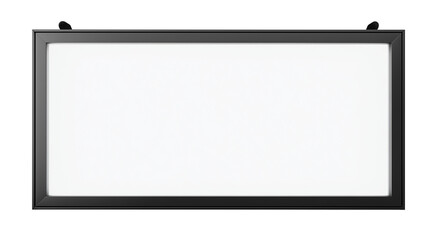 Obraz premium Minimalist black picture frame with transparent background