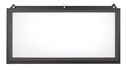 Black-framed signboard with triangular corners and transparent background