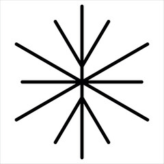Fototapeta premium An illustration of a black snowflake icon on a white background