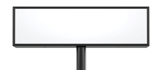 Sleek modern computer monitor with thin black frame and cylindrical stand on transparent background