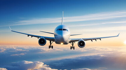 Obraz premium Passenger airplane flying