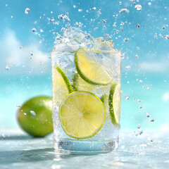lime in water splash