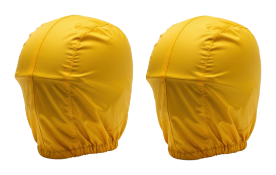 Yellow protective headgear for extreme sports focused view isolated on transparent background - Powered by Adobe