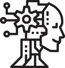 Brain and gears vector illustration icon symbol for business concept design communication