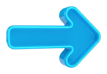 Fototapeta premium Directional arrow symbol digital graphic blue color abstract style isolated on transparent background