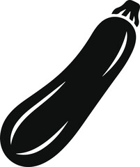 Minimalist black zucchini summer vegetable silhouette vector icon