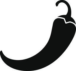 Minimalist black chili pepper spice silhouette vector icon