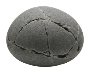 Cracked egg stone nature object isolated on transparent background