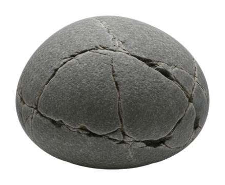 Cracked egg stone nature object isolated on transparent background