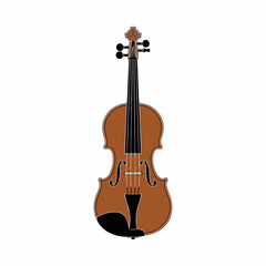 Obraz premium vector illustration of a violin with a white background