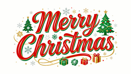 Creative art font "merry christmas", font graphic design, festive atmosphere font, hand-drawn vector illustration