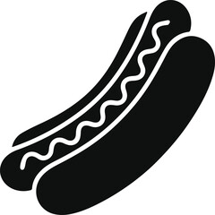 Minimalist black hot dog fast food silhouette vector icon