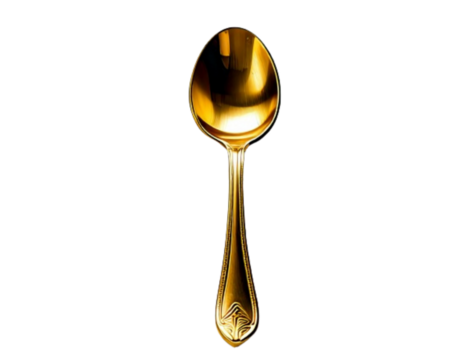 Elegant Gold Spoon – Minimalist Kitchenware PNG