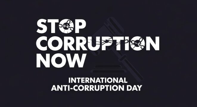 Stop Corruption Now International Anti-Corruption Day Graphic.