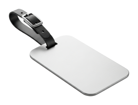 Travel essentials luggage tag design product minimal isolated on transparent background