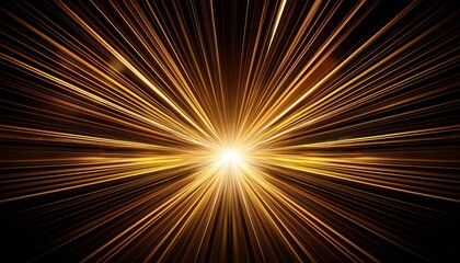 Bright Gold Light Streak Starburst On Black