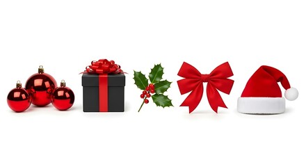 Illustration of christmas decoration isolated on white background for holiday season design