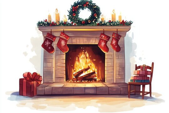 Cozy Fireplace Scene for St. Stephen's Day - Powered by Adobe