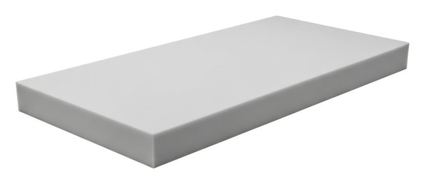 Minimalistic white foam mattress bedroom product top view isolated on transparent background