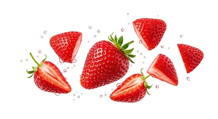 Illustration of fresh strawberries isolated on white background, a vibrant and juicy delight