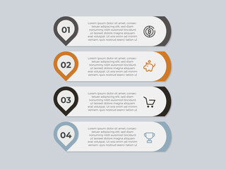 Timeline infographic template. 4 Step timeline journey, calendar Flat simple infographics design template. presentation graph. Business concept with 4 options, vector illustration.