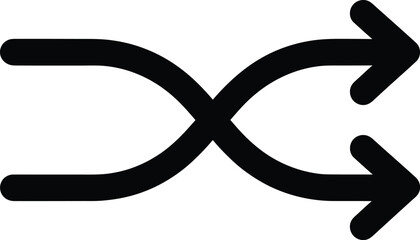 Find shuffle icon vector image for random play and music playlist option eps silhouette