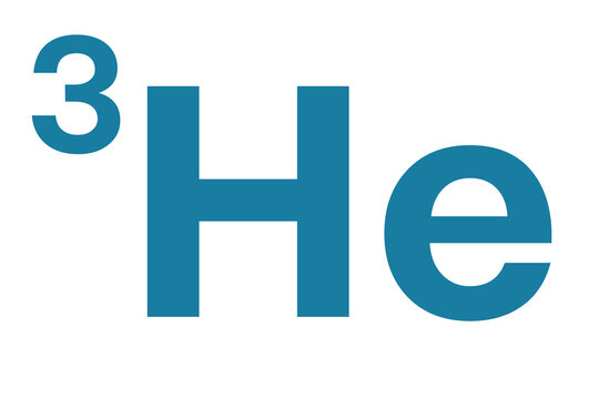Helium-3 isotope formula, Helium 3 letters in PNG isolated on transparent background 
