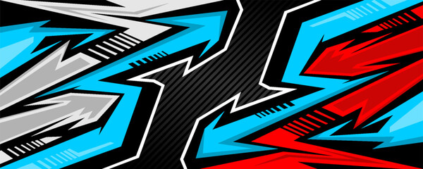 Car decal design vector. Graphic abstract stripe racing background kit designs for wrap vehicle, race car, rally, adventure and livery