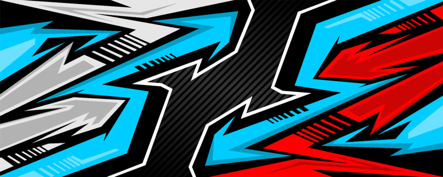 Car decal design vector. Graphic abstract stripe racing background kit designs for wrap vehicle, race car, rally, adventure and livery