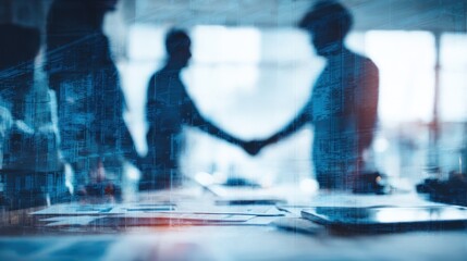 Business team handshake in office success concept transparent background