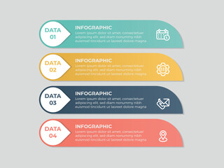 Vector Infographic label design template with icons and 4 options or steps. Can be used for process diagram, presentations, workflow layout, banner, flow chart, info graph.