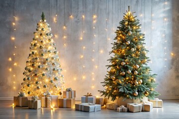 Christmas tree with gifts in a festive holiday setting