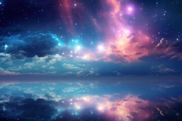 Fototapeta premium Neon sky backgrounds landscape.